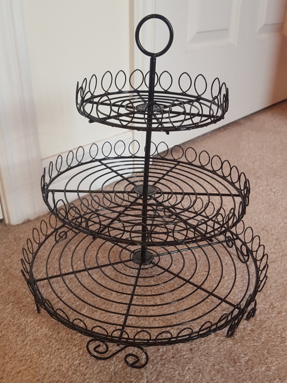 Stokes 3 Tier Black Spiral Cupcake Stand